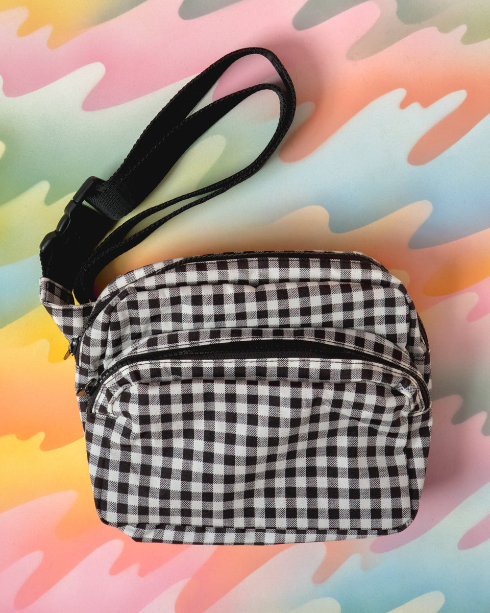 Baggu Nylon Fanny Pack — B&W Gingham Standard Fanny Pack Black & White Gingham - Baggu main image 4