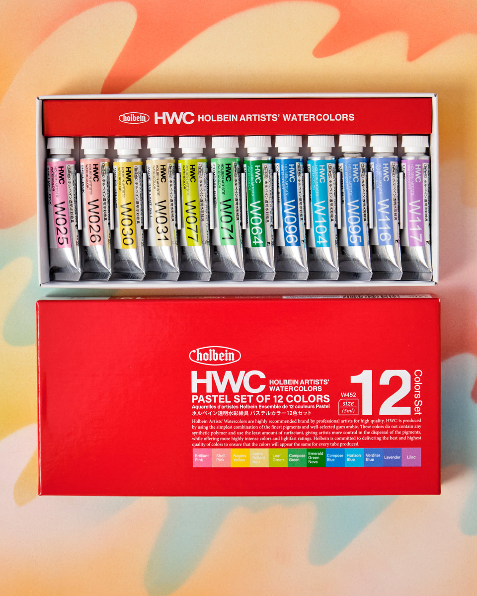 5 ml Holbein Artists' Pastel Watercolor Set of 12 – Crush
