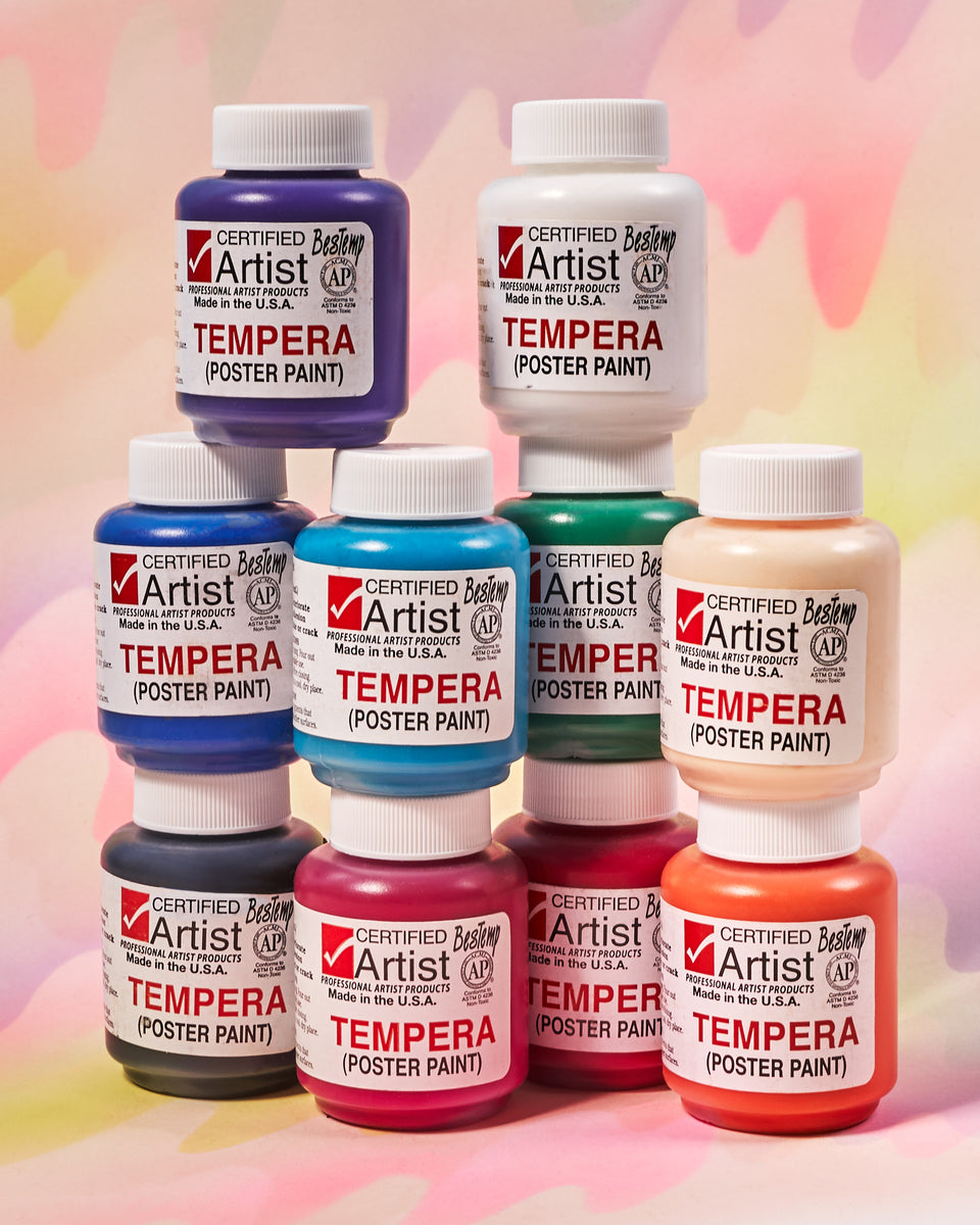 Bestemp Tempera Paint 2oz Black - Wet Paint Artists' Materials and