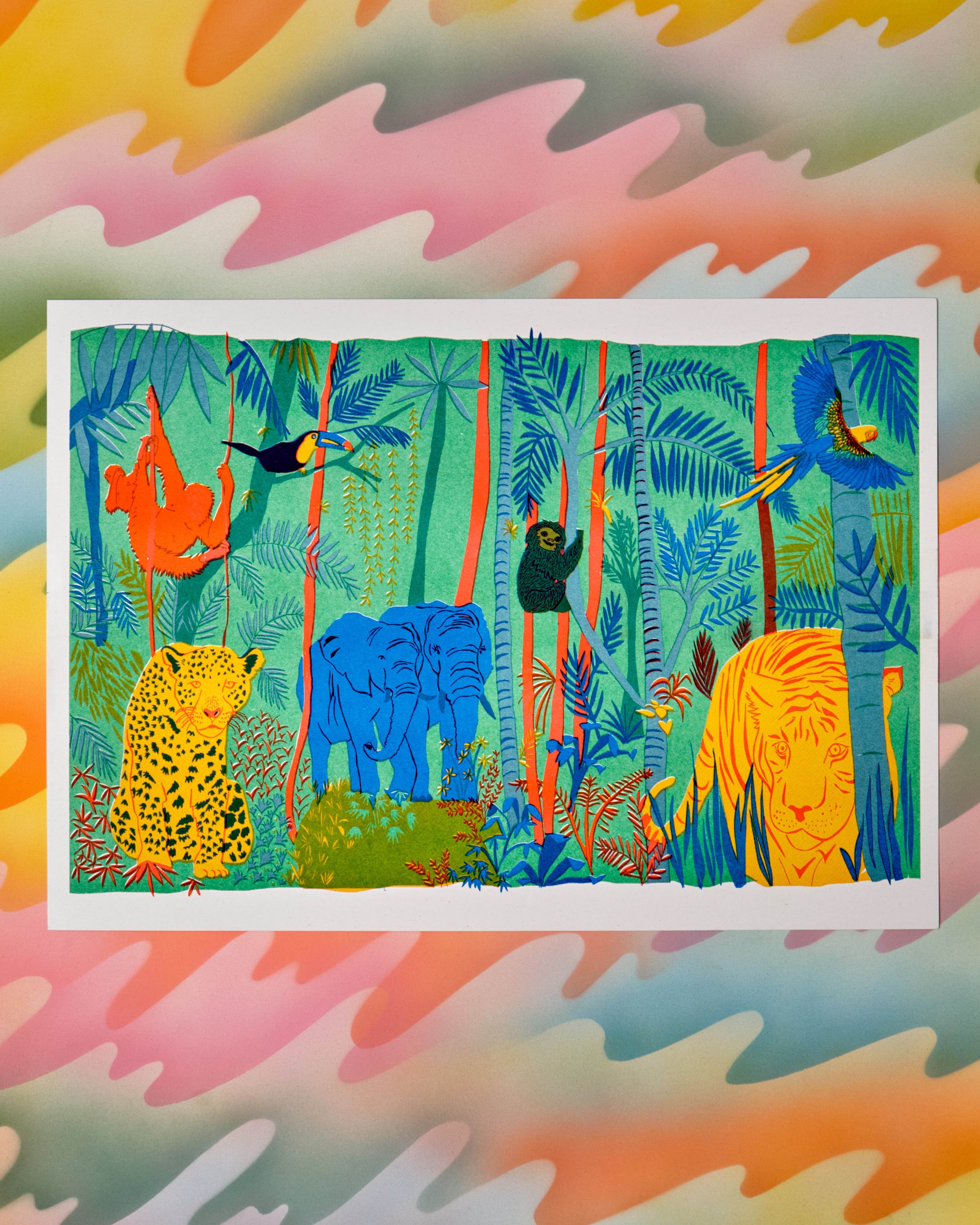 Life Drawing Risograph Rain Forest Risograph Print – Crush