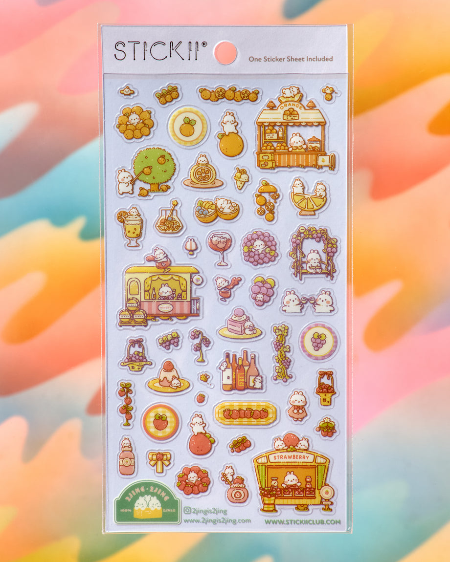 Fresh Fruit Stands Sticker Sheet Fresh Fruit Stands Sticker Sheet