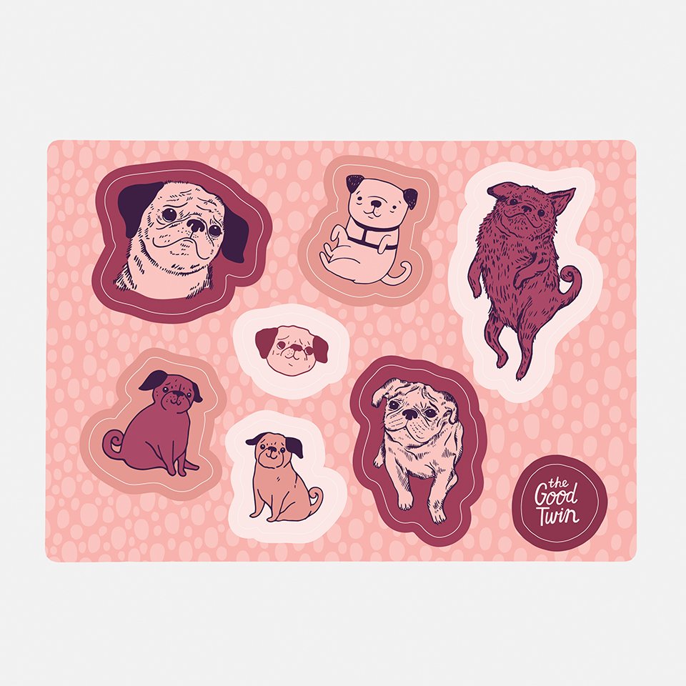 Pug Sticker Sheet – Crush