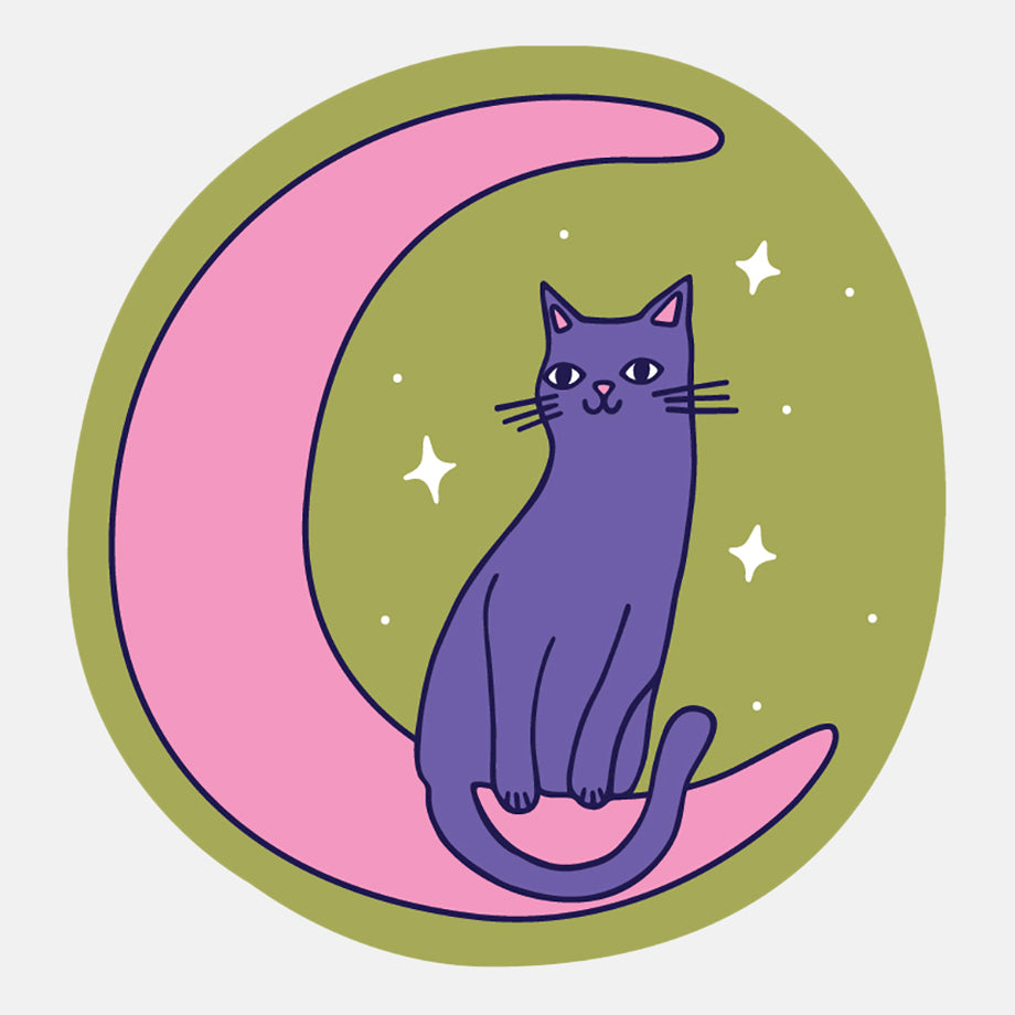 Cat Moon Phases Sticker, Cat Sticker, Moon Sticker, Cat Mom