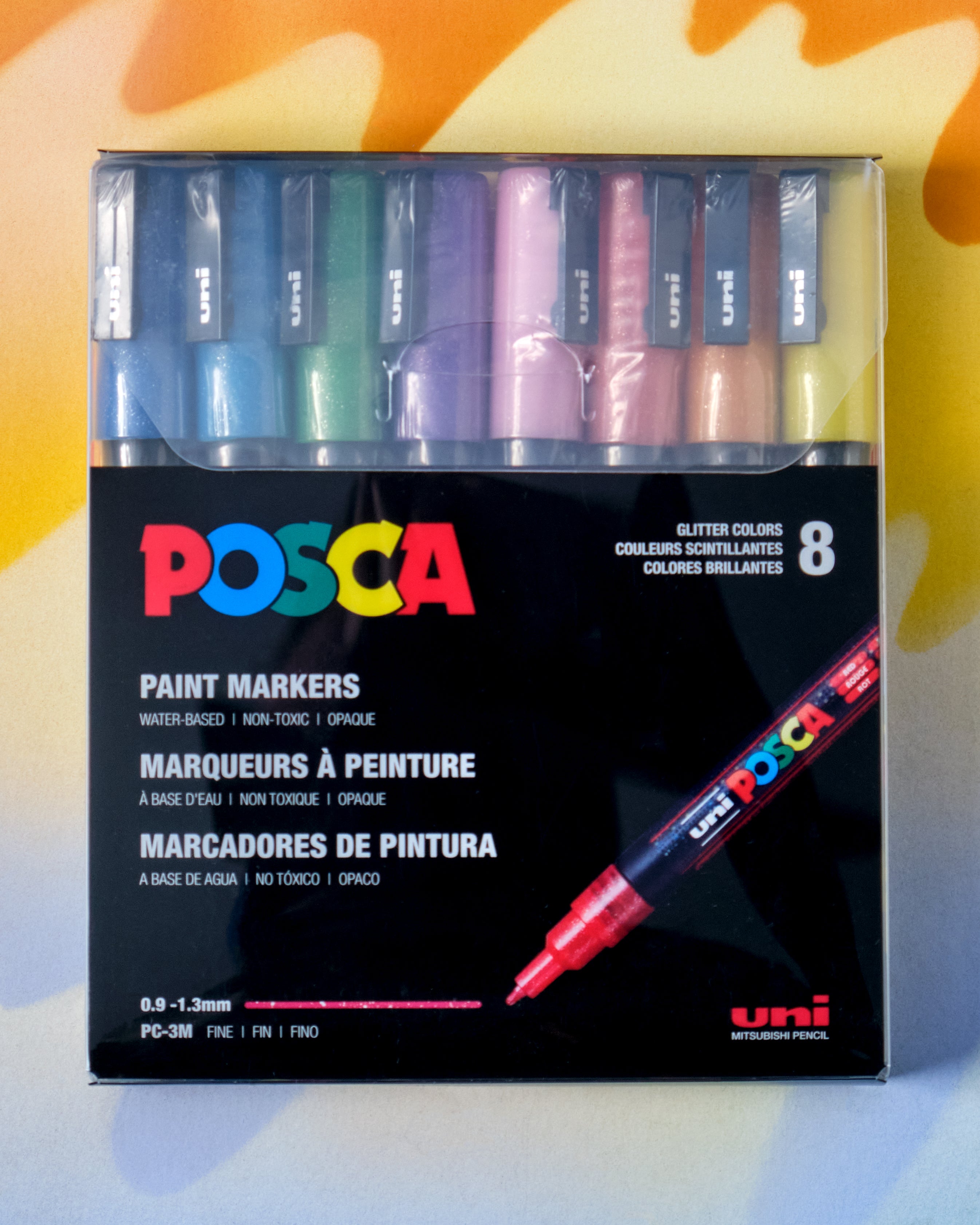 uni POSCA Acrylic Paint Marker - PC-3M Fine - 8 Soft Colors Set 