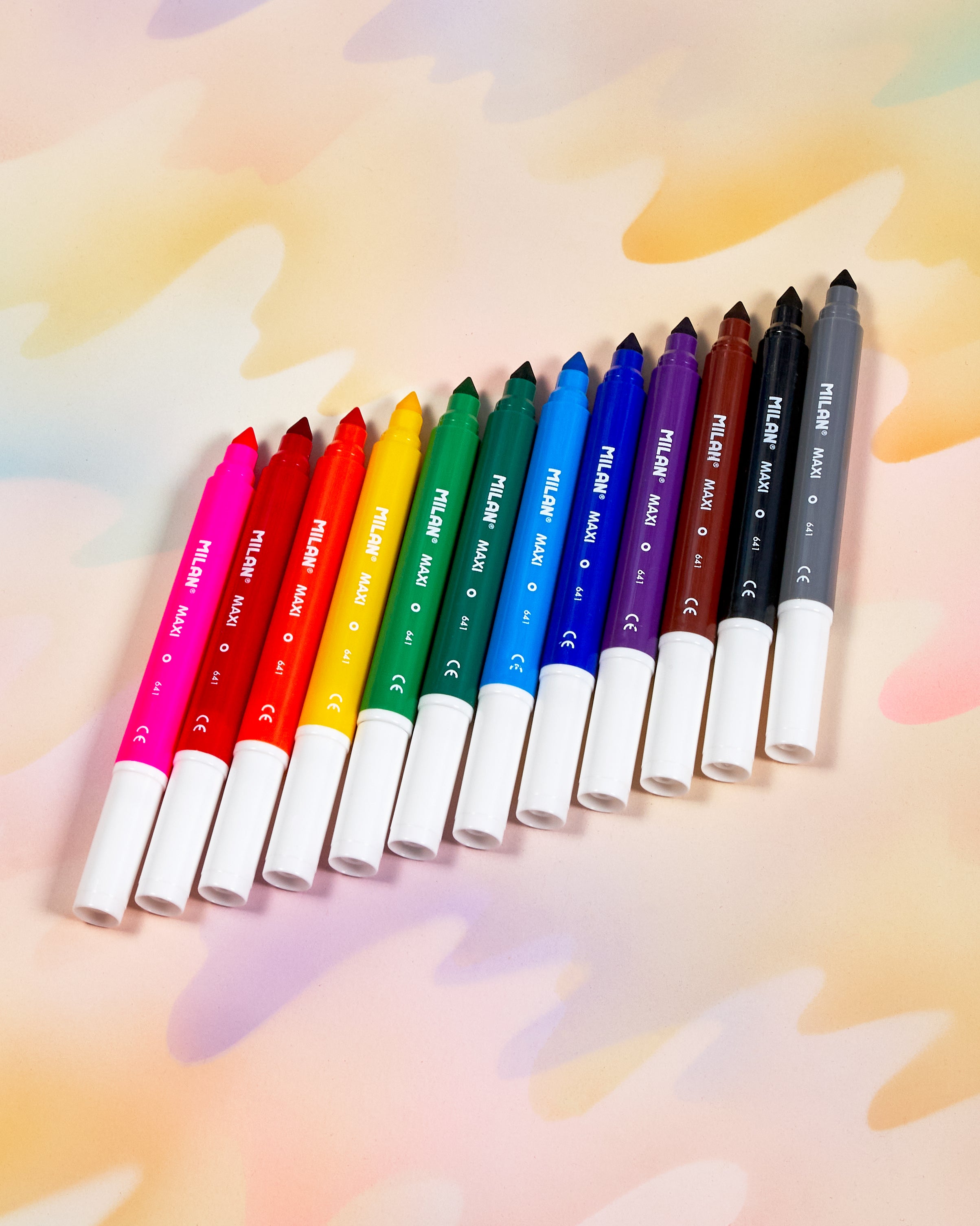 Markers MILAN triangular 2 mm - set of 12 pcs Markers MILAN triangular 2 mm - set of 12 pcs