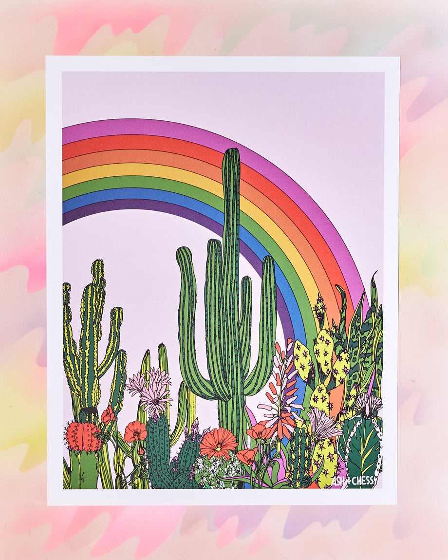 Rainbow Cactus Print – Crush