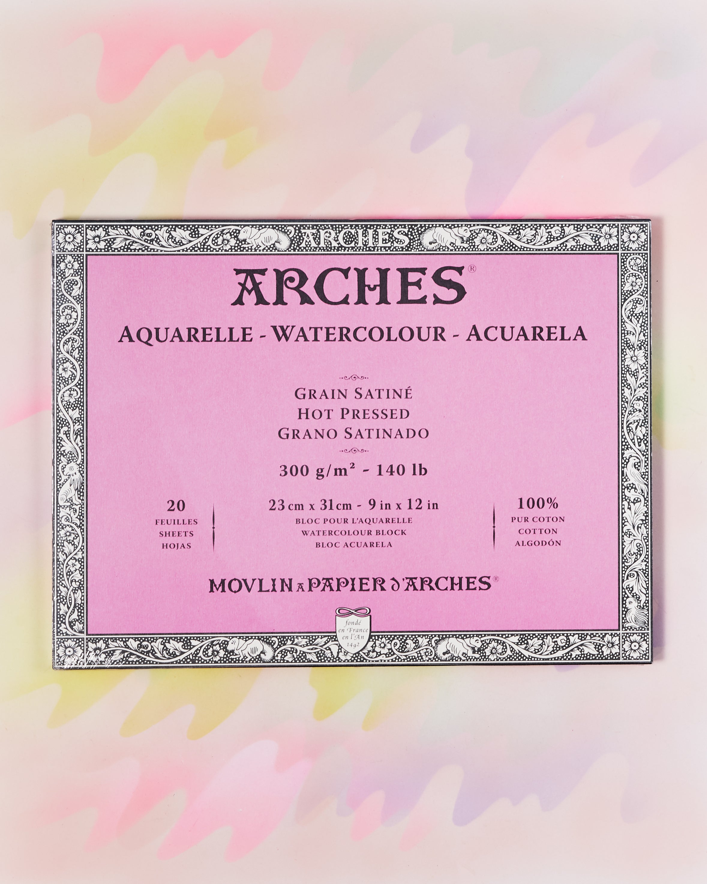 Arches 140 lb. Watercolor Block, Hot-Pressed, 9 inch x 12 inch