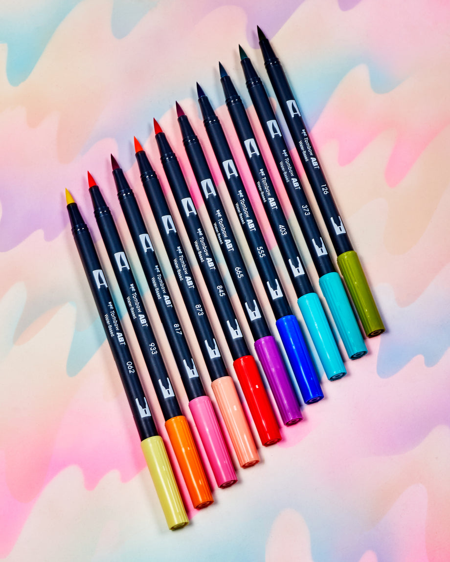 Tombow Dual Brush Pen Set of 10 Retro Colors
